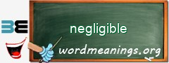 WordMeaning blackboard for negligible
